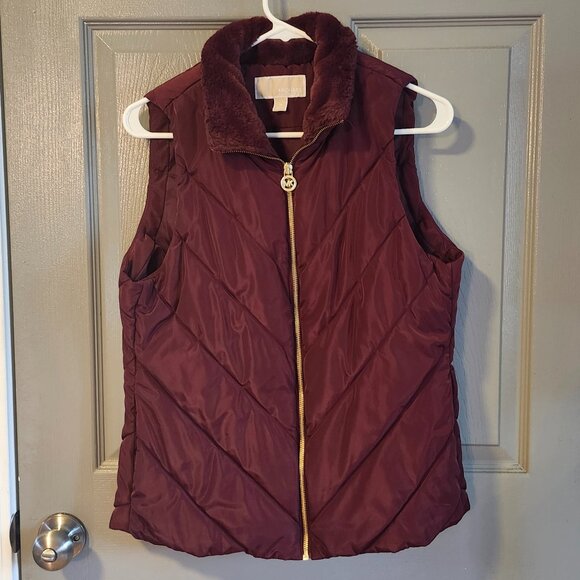 Michael Kors Women's Puff Vest / Maroon Size Medium - Picture 2 of 6